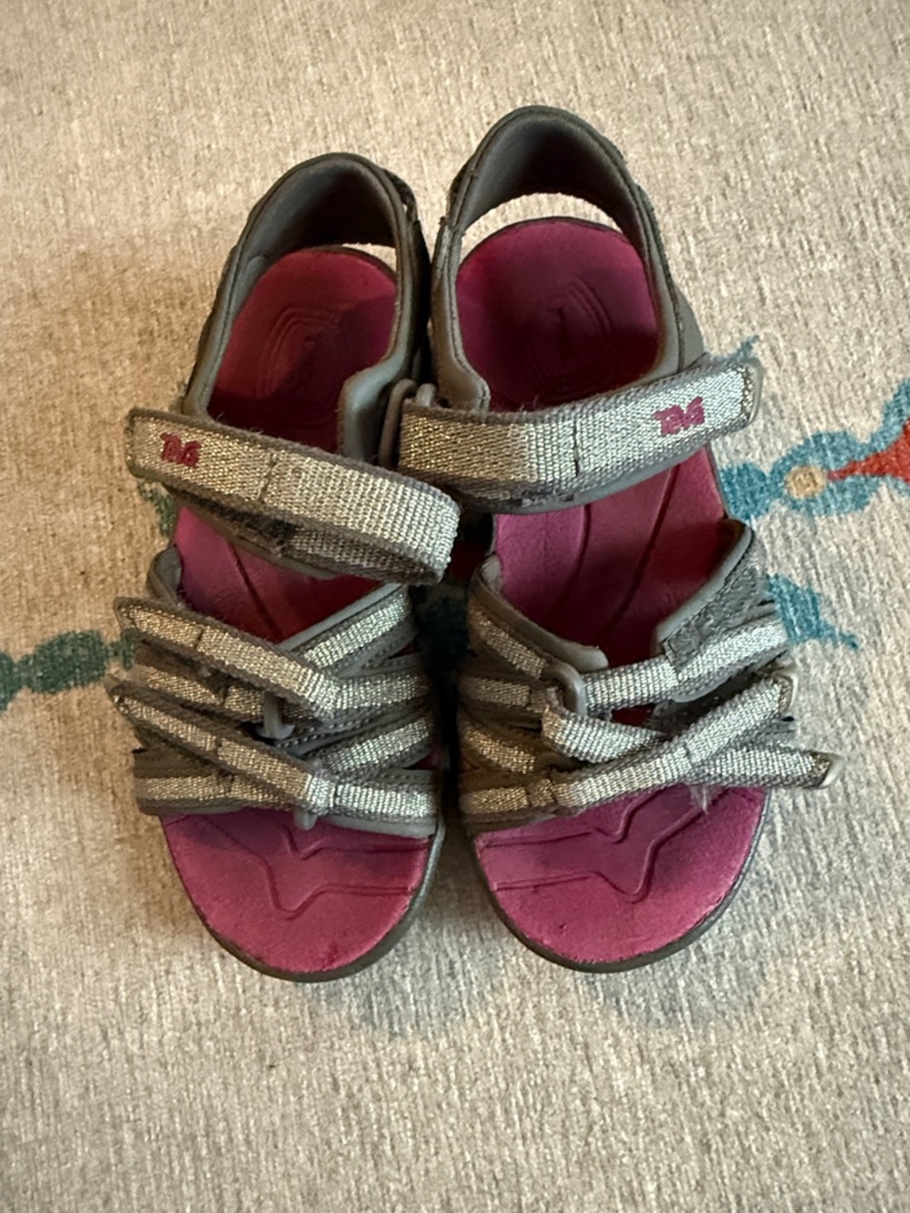 Teva Kids Strappy Sport Sandals in Magenta and Taupe